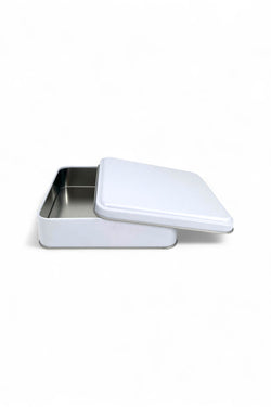 Image of 158x158x47 mm Metal Kapaklı Baskısız Metal Kutu, Mat Beyaz, 72 Adet