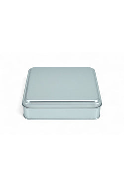 Image of 158x158x47 mm Metal Kapaklı Baskısız Metal Kutu, Mat Silver, 72 Adet