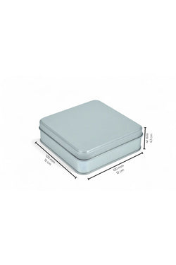 Image of 120x120x41 mm Metal Kapaklı Baskısız Metal Kutu, Mat Beyaz, 144 Adet