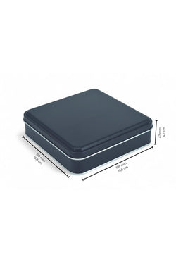 Image of 158x158x47 mm Metal Kapaklı Baskısız Metal Kutu, Mat Siyah, 72 Adet