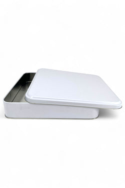 Image of 215x215x47 mm Metal Kapaklı Baskısız Metal Kutu, Mat Beyaz, 36 Adet