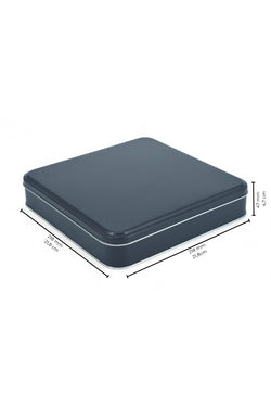 Image of 215x215x47 mm Metal Kapaklı Baskısız Metal Kutu, Mat Siyah, 36 Adet