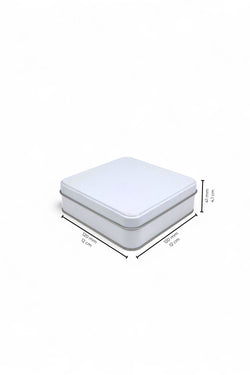 Image of 120x120x41 mm Metal Kapaklı Baskısız Metal Kutu, Mat Beyaz, 144 Adet