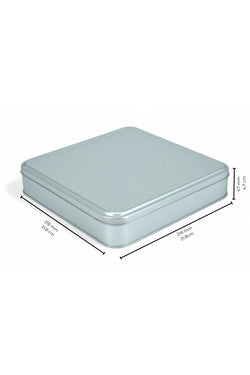 Image of 215x215x47 mm Metal Kapaklı Baskısız Metal Kutu, Mat Silver, 36 Adet