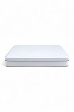 Image of 300x200x57 mm Metal Kapaklı Baskısız Metal Kutu, Mat Beyaz, 25 Adet