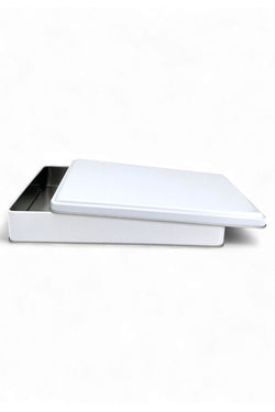 Image of 170x260x47 mm Metal Kapaklı Baskısız Metal Kutu, Mat Beyaz, 42 Adet
